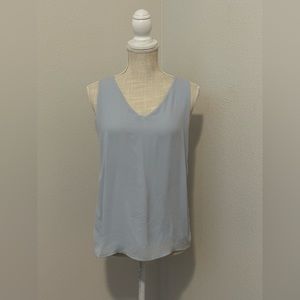 Ann Taylor Light Blue Mixed Media Blouse, Size Small